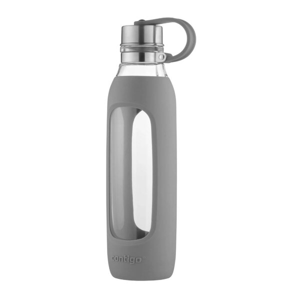 Contigo 20 oz Glass Bottle with Loop, Gray
